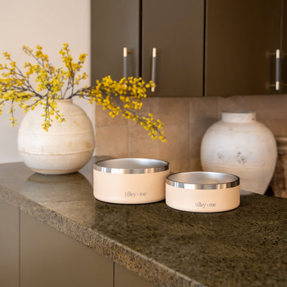 Tilley + Me Stainless Steel Pet Bowl – Non-Slip, Durable & Dishwasher Safe | 32oz and 64oz