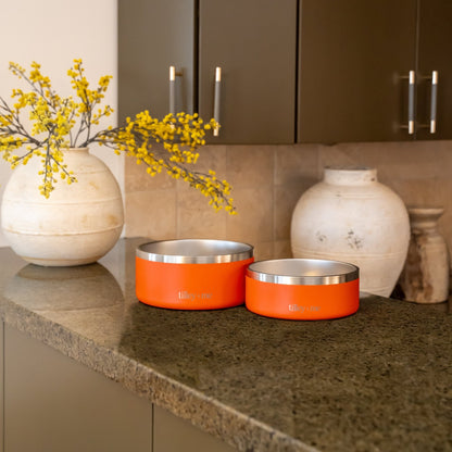 Tilley + Me Stainless Steel Pet Bowl – Non-Slip, Durable & Dishwasher Safe | 32oz and 64oz