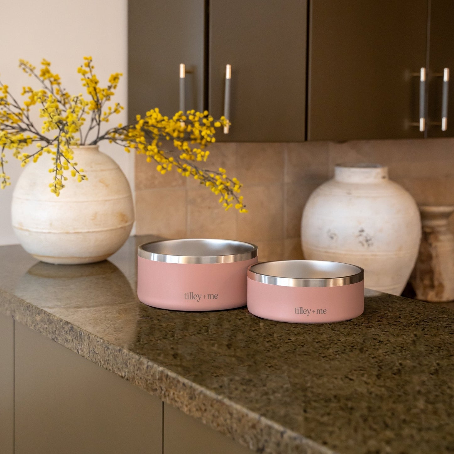 Tilley + Me Stainless Steel Pet Bowl – Non-Slip, Durable & Dishwasher Safe | 32oz and 64oz