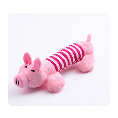 Pet Dogs, Cats, Plush Cartoon Embroidery, Bite Resistant and Stress Relieving, Ducks, Pigs, Elephants, Cute Vocalizations Toys
