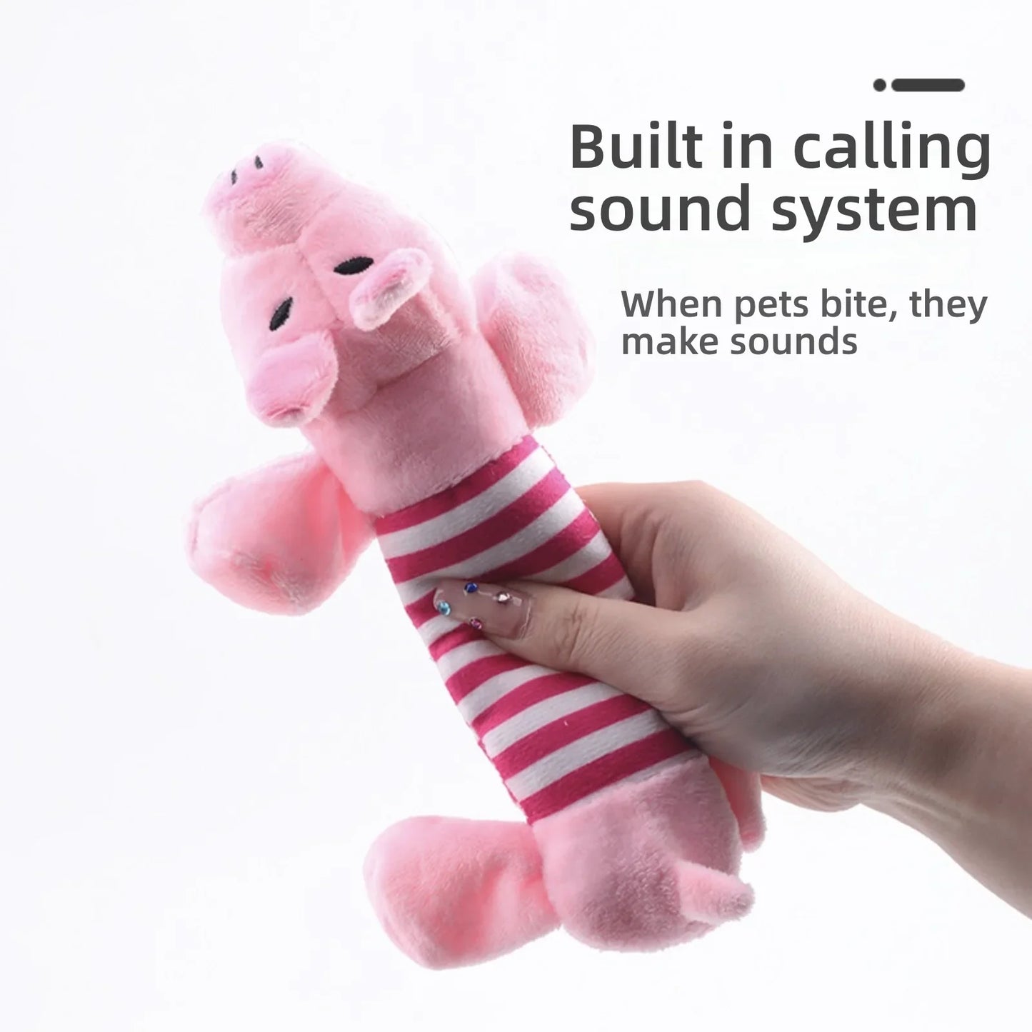 Pet Dogs, Cats, Plush Cartoon Embroidery, Bite Resistant and Stress Relieving, Ducks, Pigs, Elephants, Cute Vocalizations Toys