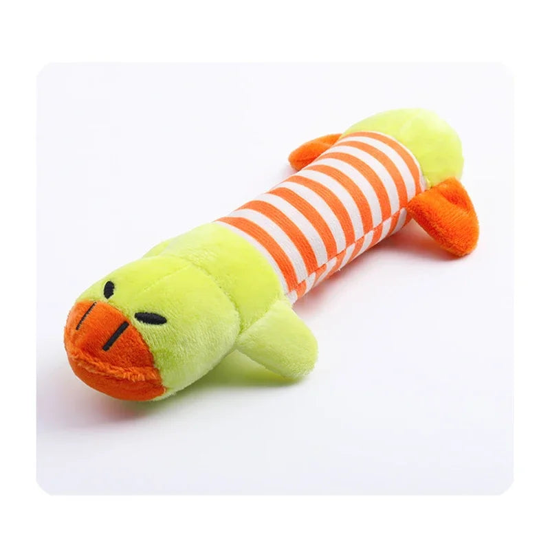 Pet Dogs, Cats, Plush Cartoon Embroidery, Bite Resistant and Stress Relieving, Ducks, Pigs, Elephants, Cute Vocalizations Toys