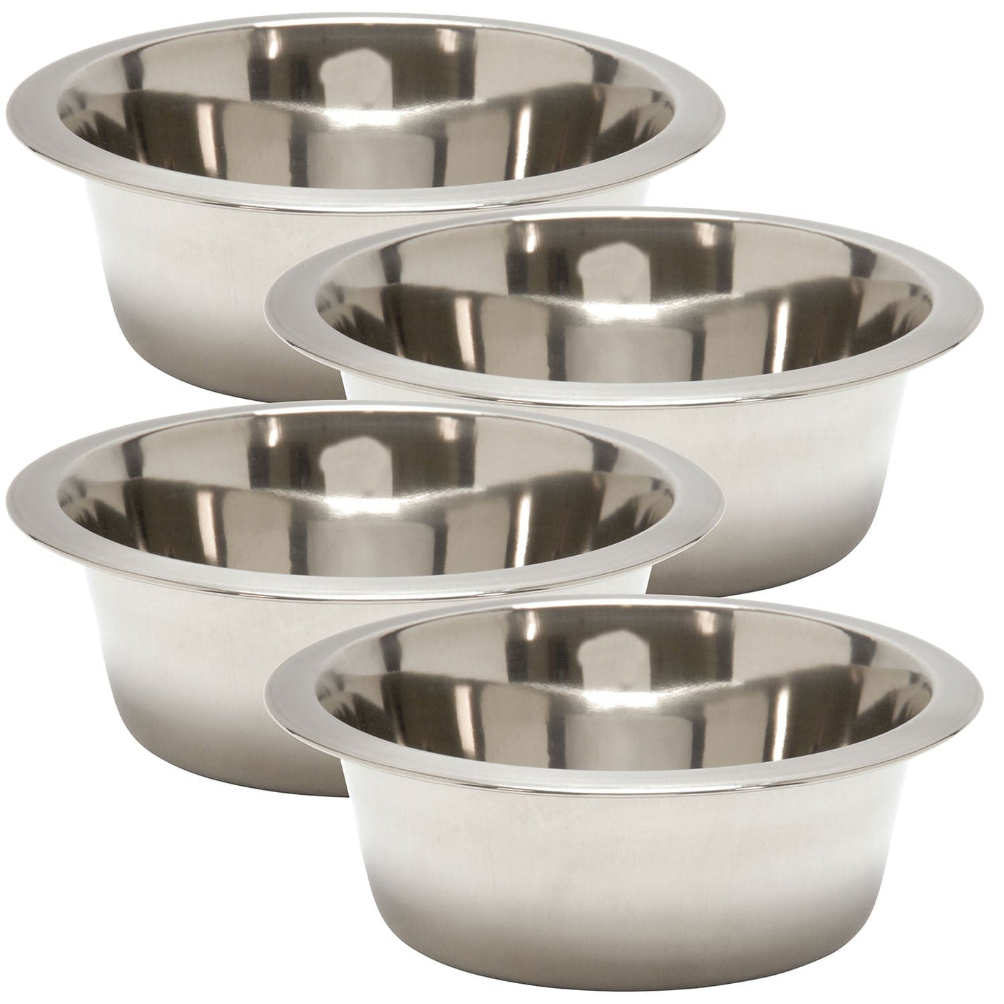 Jeffers Standard-Weight Stainless Steel Food & Water Pet Bowls